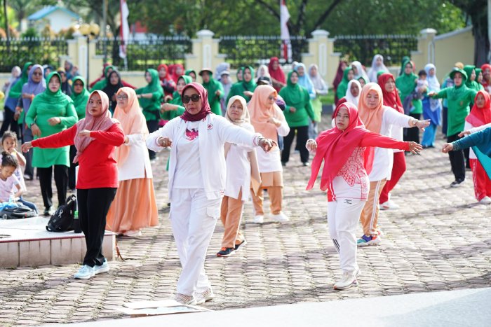 Meriahkan HUT RI Ke-79, Pemkab Nagan Raya Laksanakan Senam Jantung Massal