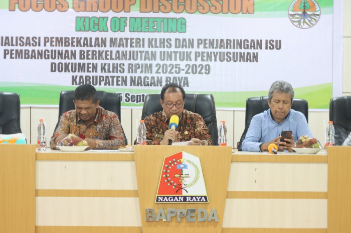 Pemkab Nagan Raya Gelar FGD Kick Off Meeting Sosialisasi Pembekalan Materi KLHS RPJM 2025-2029