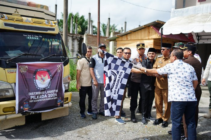 Pelepasan Logistik Pilkada 2024 Kabupaten Nagan Raya Berlangsung Lancar